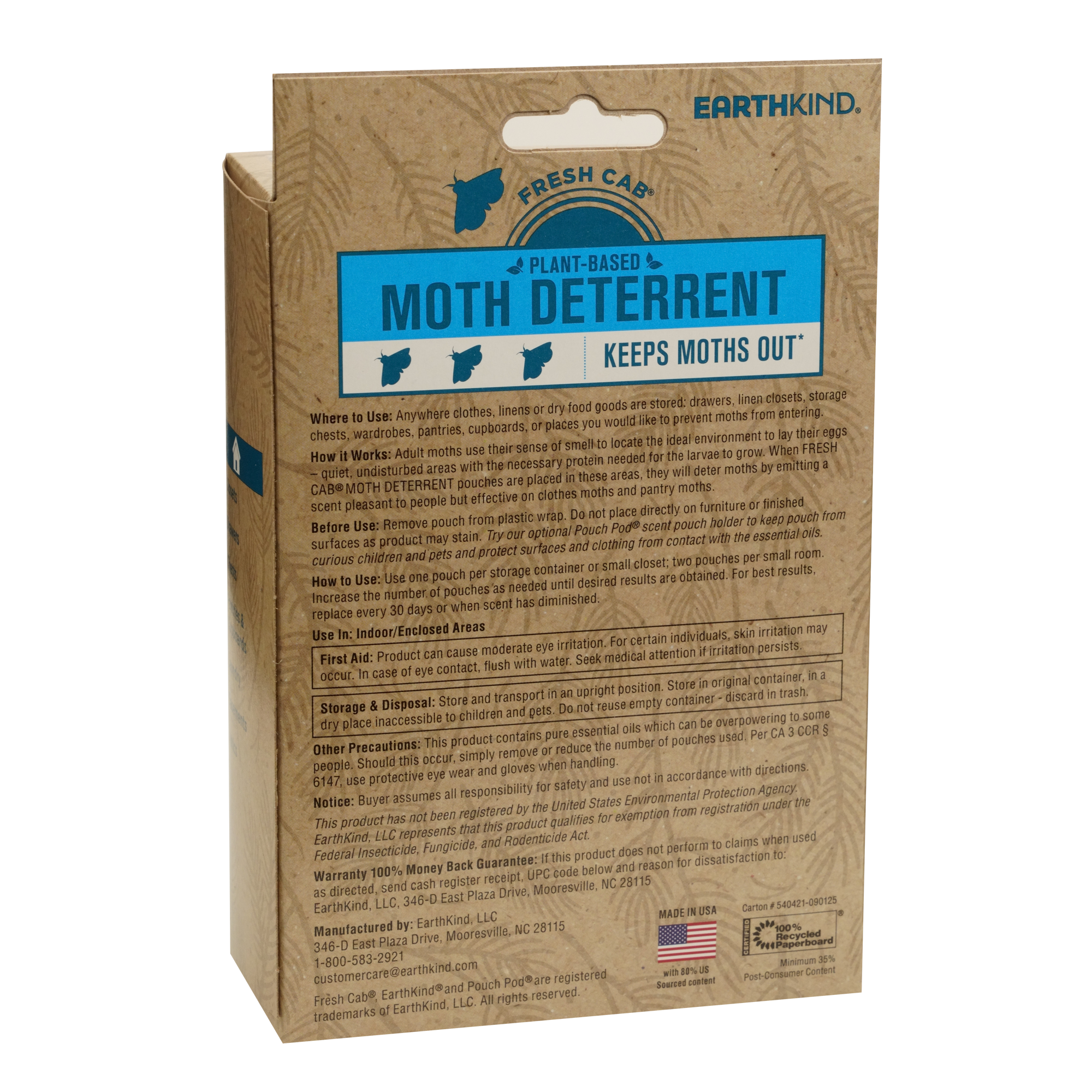 Fresh Cab® Moth Deterrent - Botanical Moth Control Product