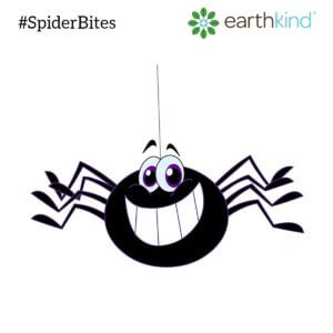 Cartoon spider hanging from a web