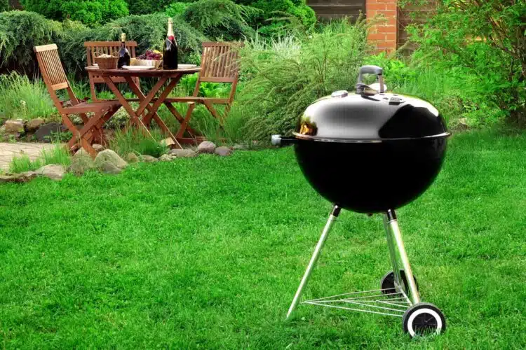 image of barbecue grill on grassy lawn