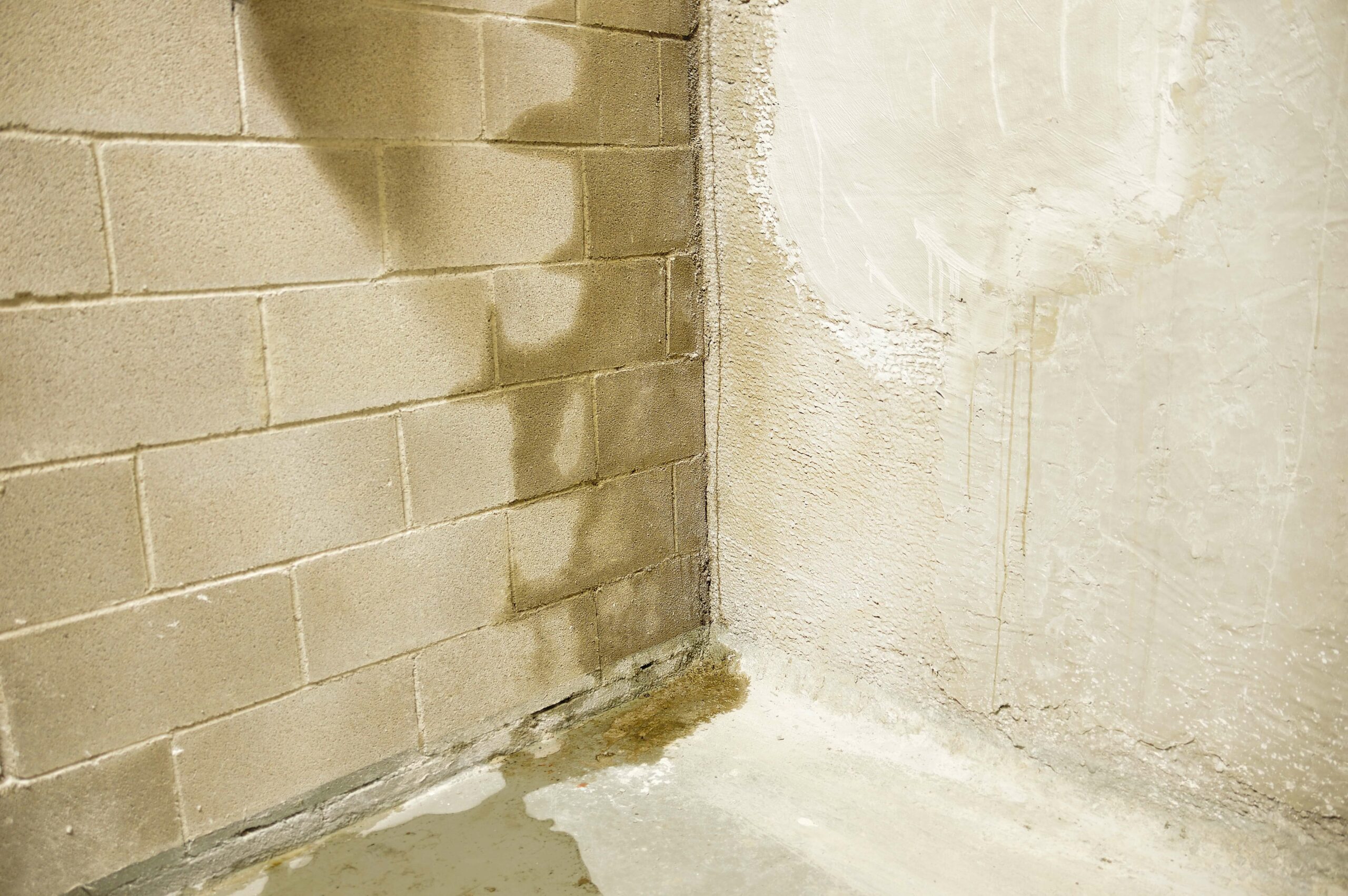Water leaking in concrete basement