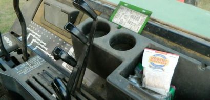 Rodent repellent pouch on dashboard